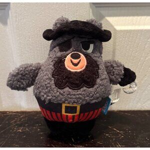 Pirate Plush Dog Toy By Bark With Red/Black Striped Pants & Gray Beard